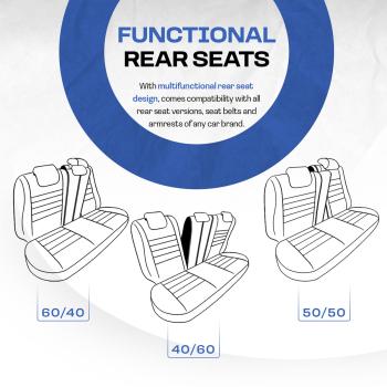 Preview: Auto Sitzbezug Set Universal Vorne und Hinten Komfortabel Komplett Set